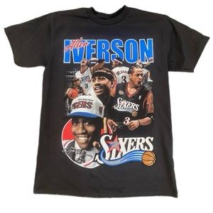 Allen iverson AI basketball tshirt unisex cotton black tee